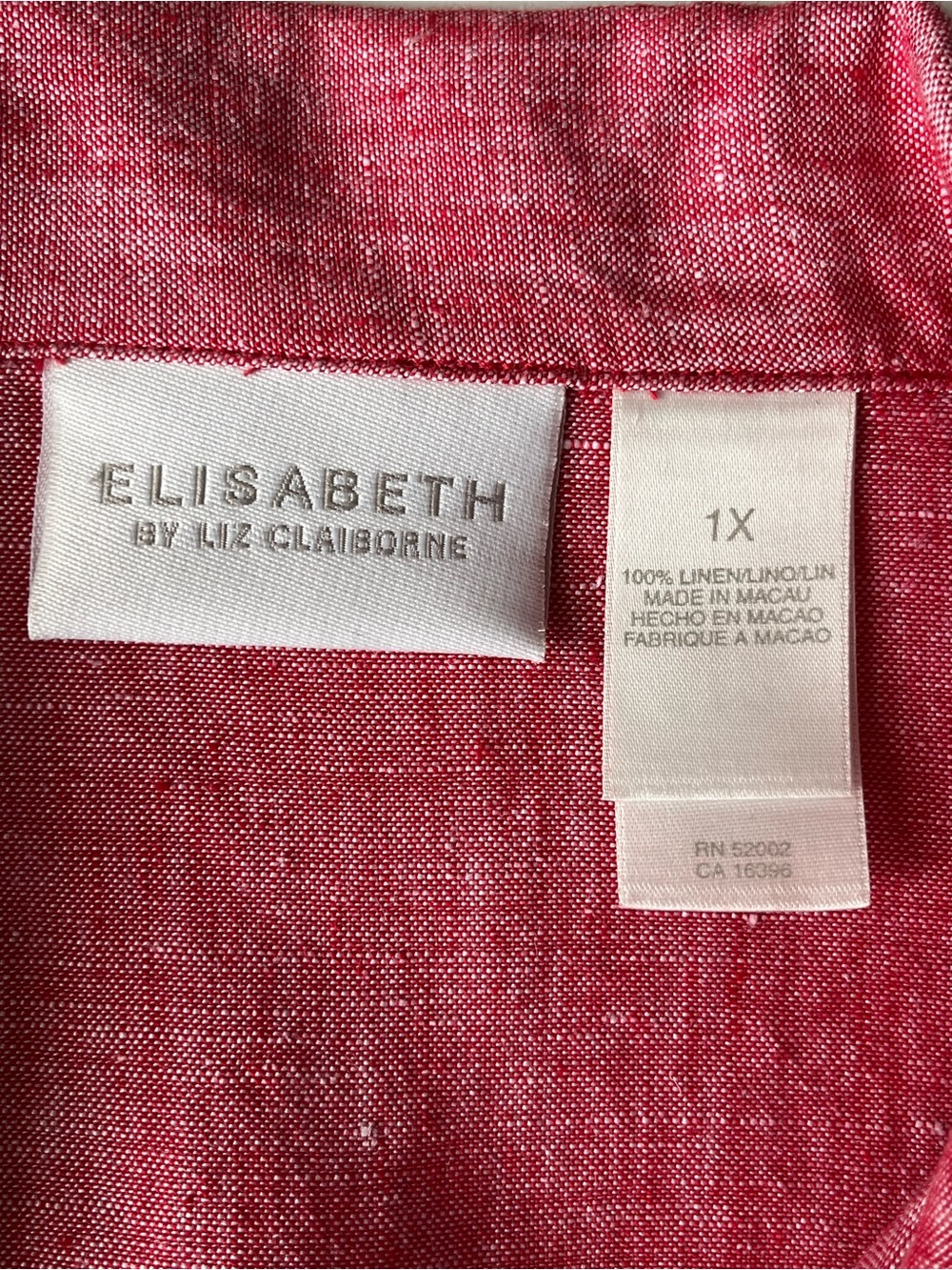 Liz Claiborne Linen Button front shirt 1X - Picture 10 of 11